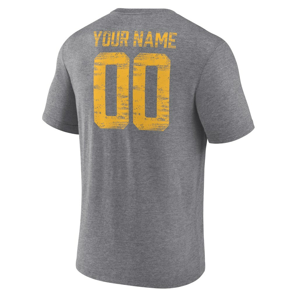 Heritage Custom Name & Number Tri-Blend T-Shirt - Los Angeles Chargers