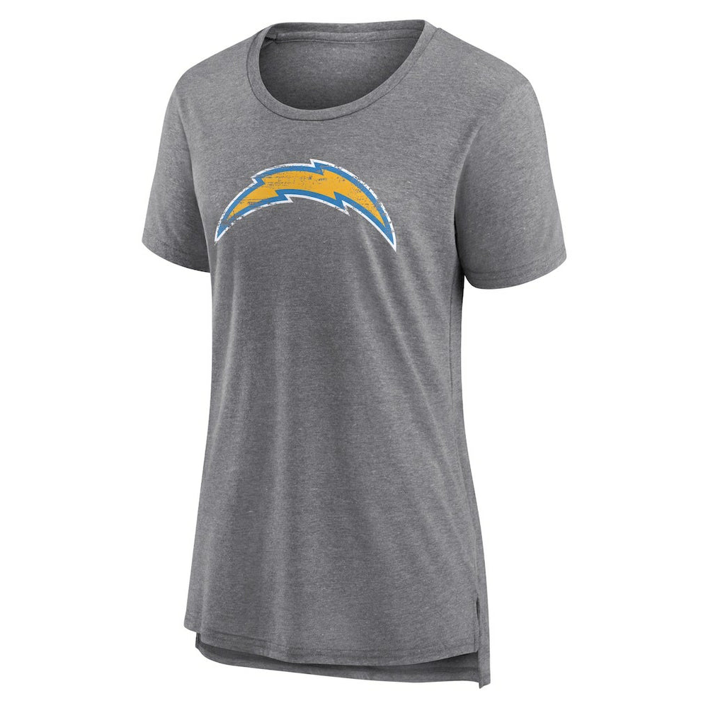 Women's Heritage Custom Name & Number Tri-Blend T-Shirt - Los Angeles Chargers