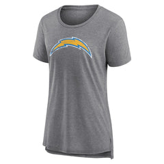 Women's Heritage Custom Name & Number Tri-Blend T-Shirt - Los Angeles Chargers