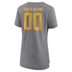 Women's Heritage Custom Name & Number Tri-Blend T-Shirt - Los Angeles Chargers