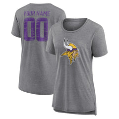 Women's Heritage Custom Name & Number Tri-Blend T-Shirt - Minnesota Vikings