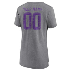 Women's Heritage Custom Name & Number Tri-Blend T-Shirt - Minnesota Vikings