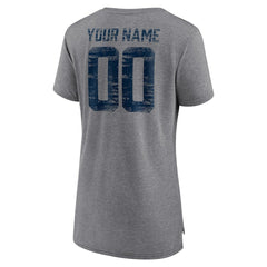 Women's Heritage Custom Name & Number Tri-Blend T-Shirt - New England Patriots