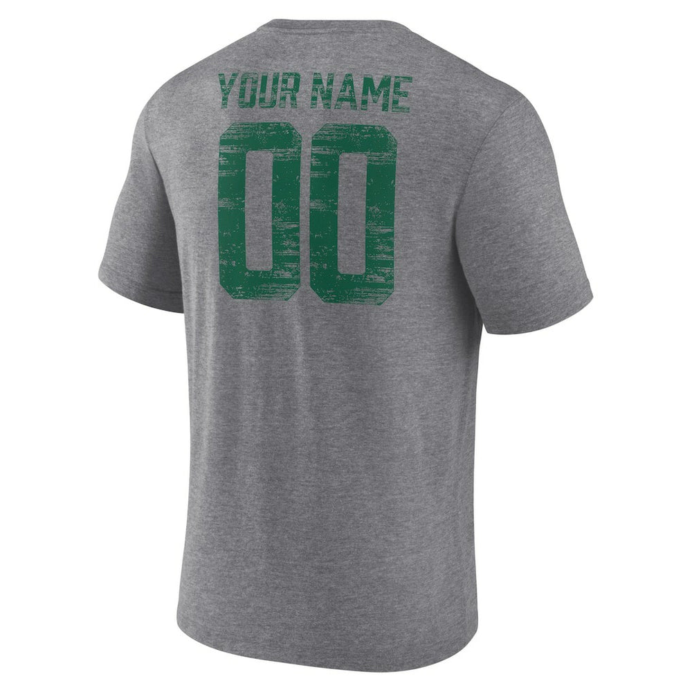 Heritage Custom Name & Number Tri-Blend T-Shirt - New York Jets