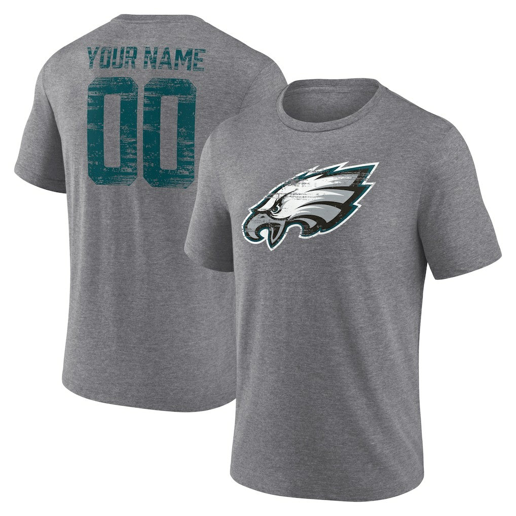 Heritage Custom Name & Number Tri-Blend T-Shirt - Philadelphia Eagles