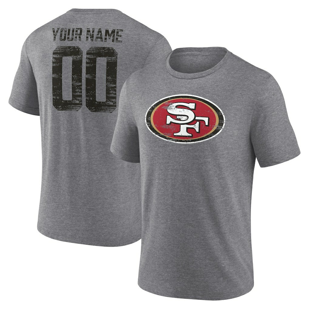 Heritage Custom Name & Number Tri-Blend T-Shirt - San Francisco 49ers