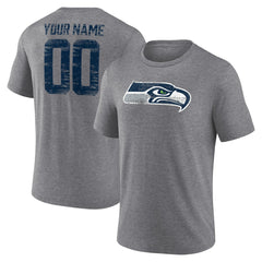 Heritage Custom Name & Number Tri-Blend T-Shirt - Seattle Seahawks