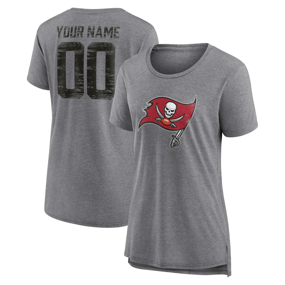Women's Heritage Custom Name & Number Tri-Blend T-Shirt - Tampa Bay Buccaneers