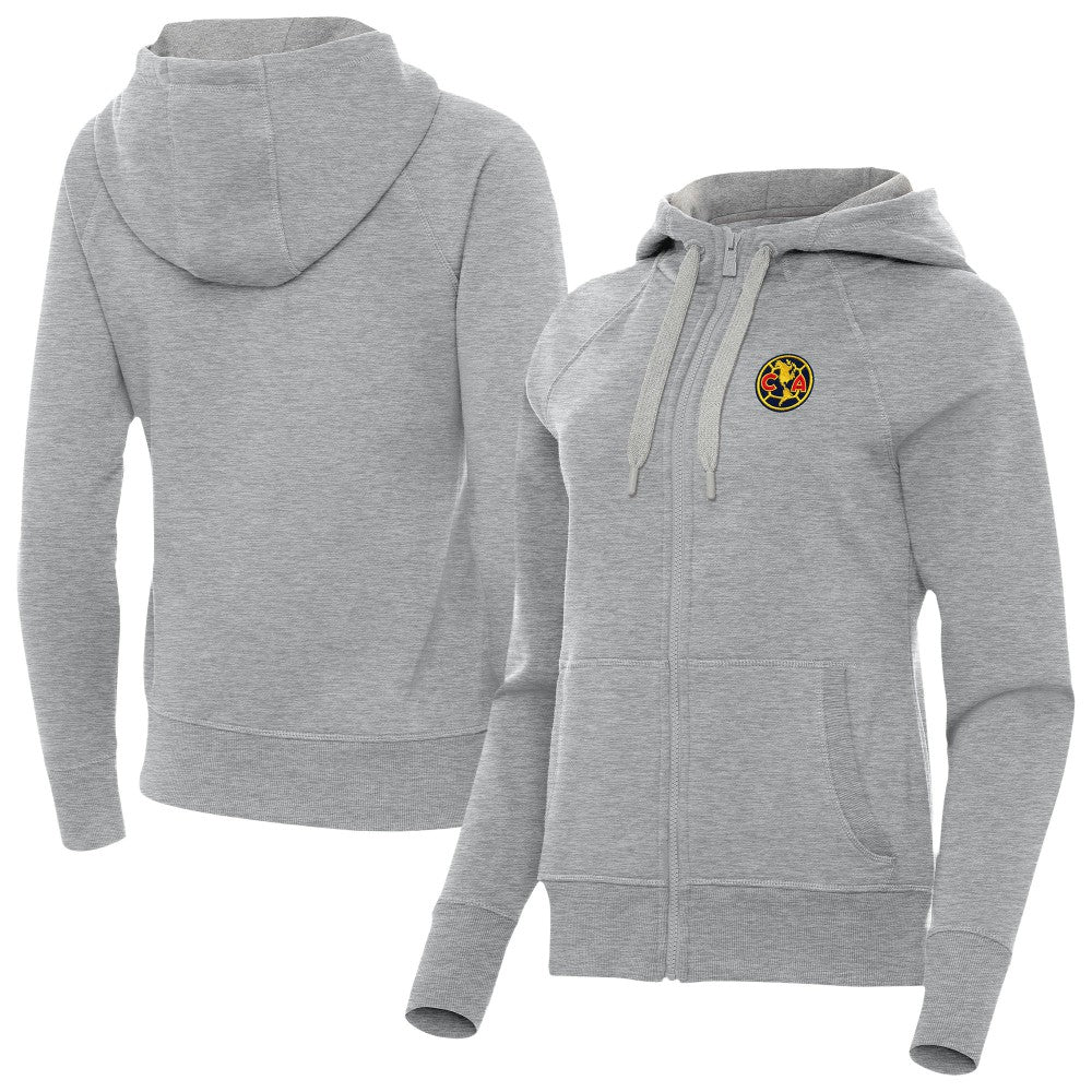 Club America Antigua Women's Takeover Full-Zip Hoodie -  Heather Gray