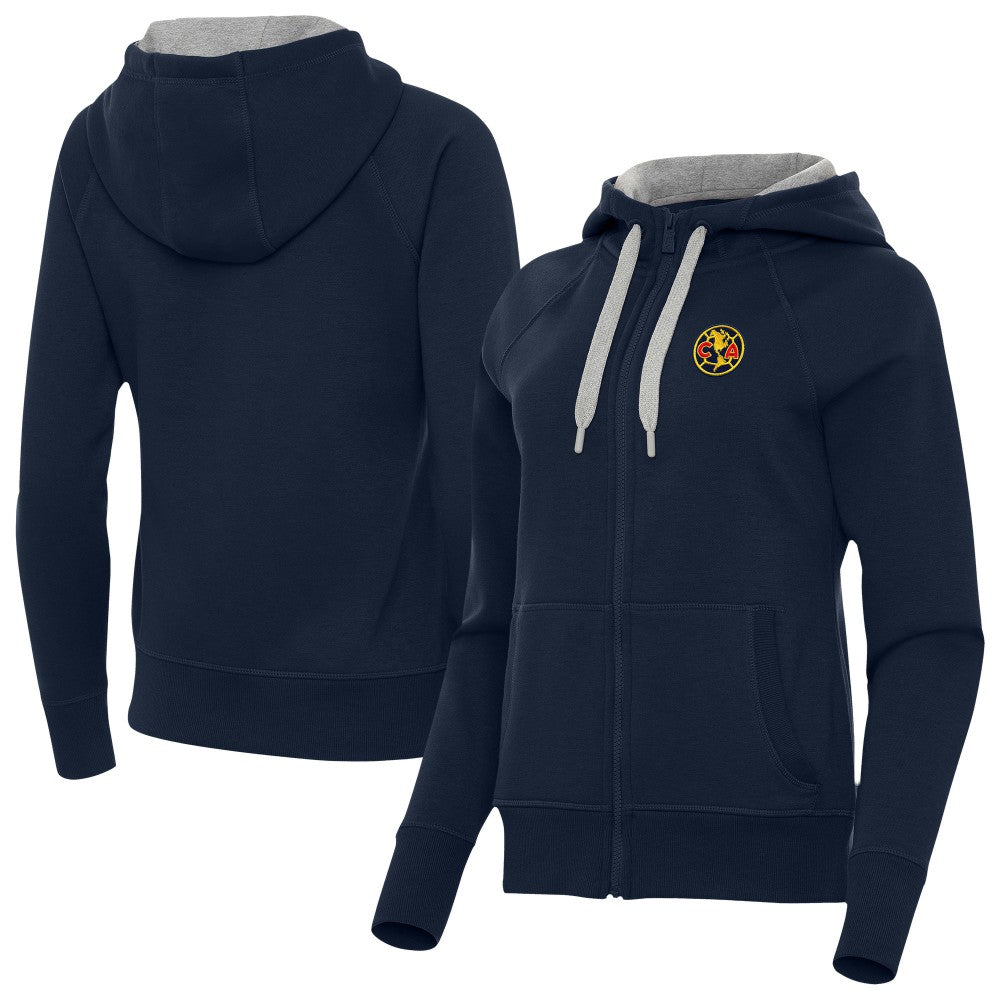 Club America Antigua Women's Takeover Full-Zip Hoodie -  Navy