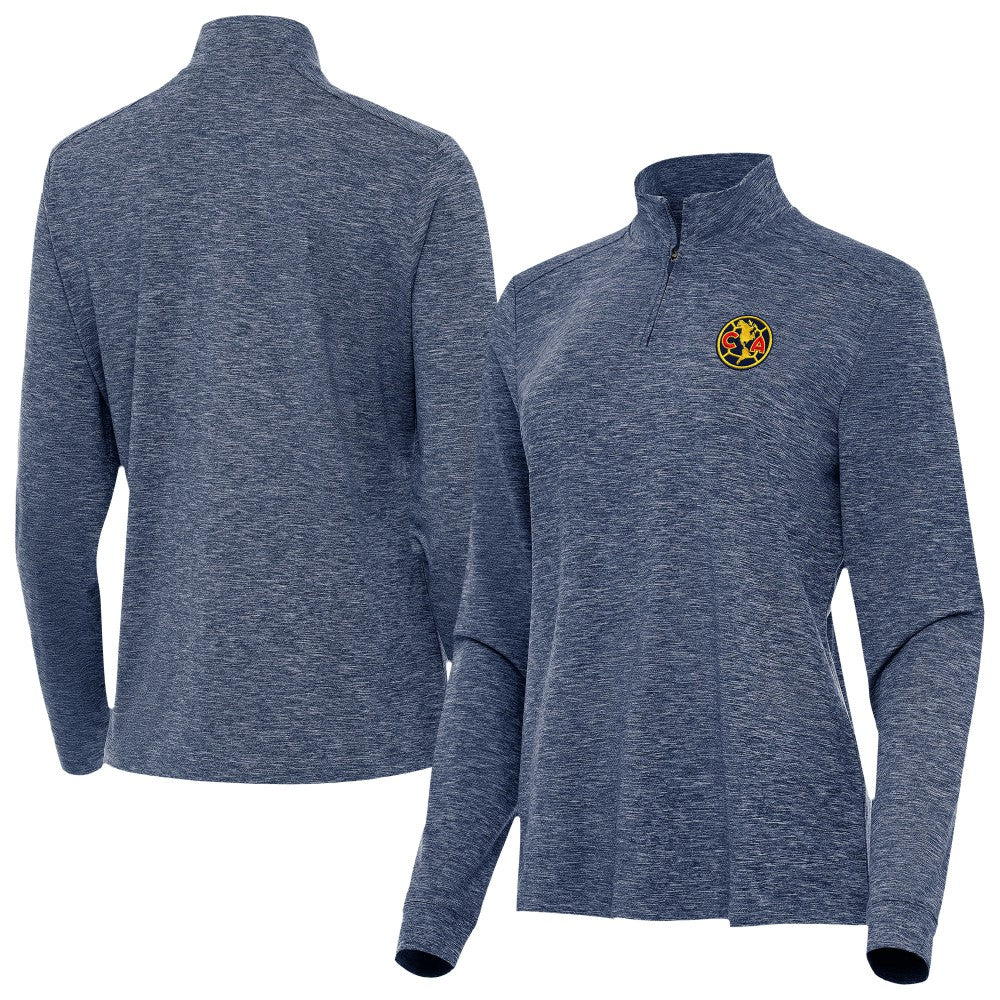 Club America Antigua Women's Master Quarter-Zip Pullover -  Heather Navy