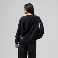 NHL Deep Sea Blue Seattle Kraken Mitchell & Ness Women's Vintage Crewneck Sweatshirt
