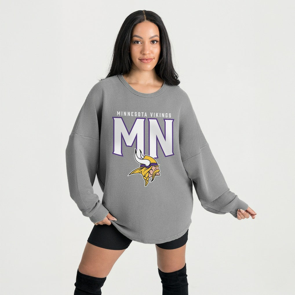Gameday Couture Women's Oversized Pure Motion Corded Sweatshirt - Minnesota Vikings