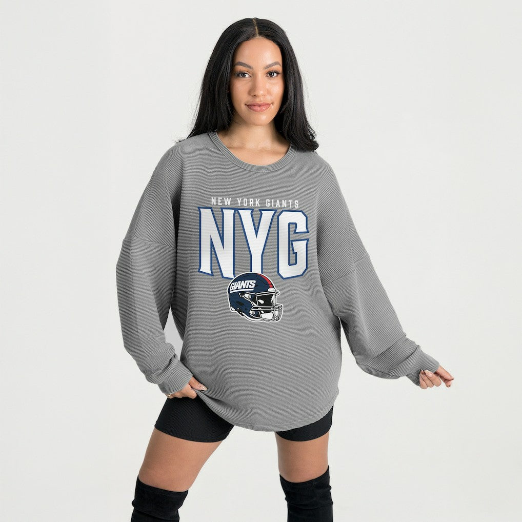 Gameday Couture Women's Oversized Pure Motion Corded Sweatshirt - New York Giants