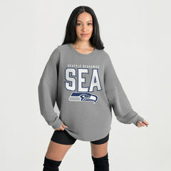 Gameday Couture Women's Oversized Pure Motion Corded Sweatshirt - Seattle Seahawks