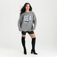 Gameday Couture Women's Oversized Pure Motion Corded Sweatshirt - Seattle Seahawks