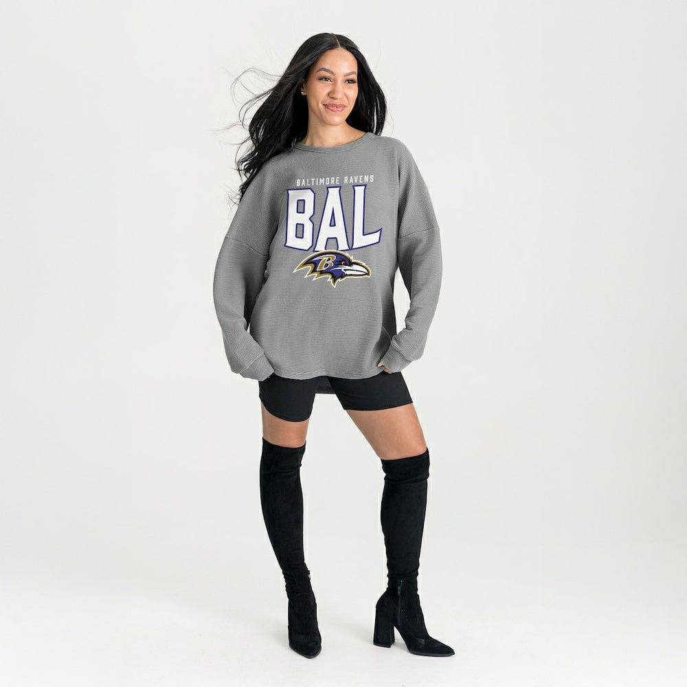 Gameday Couture Women's Oversized Pure Motion Corded Sweatshirt - Baltimore Ravens