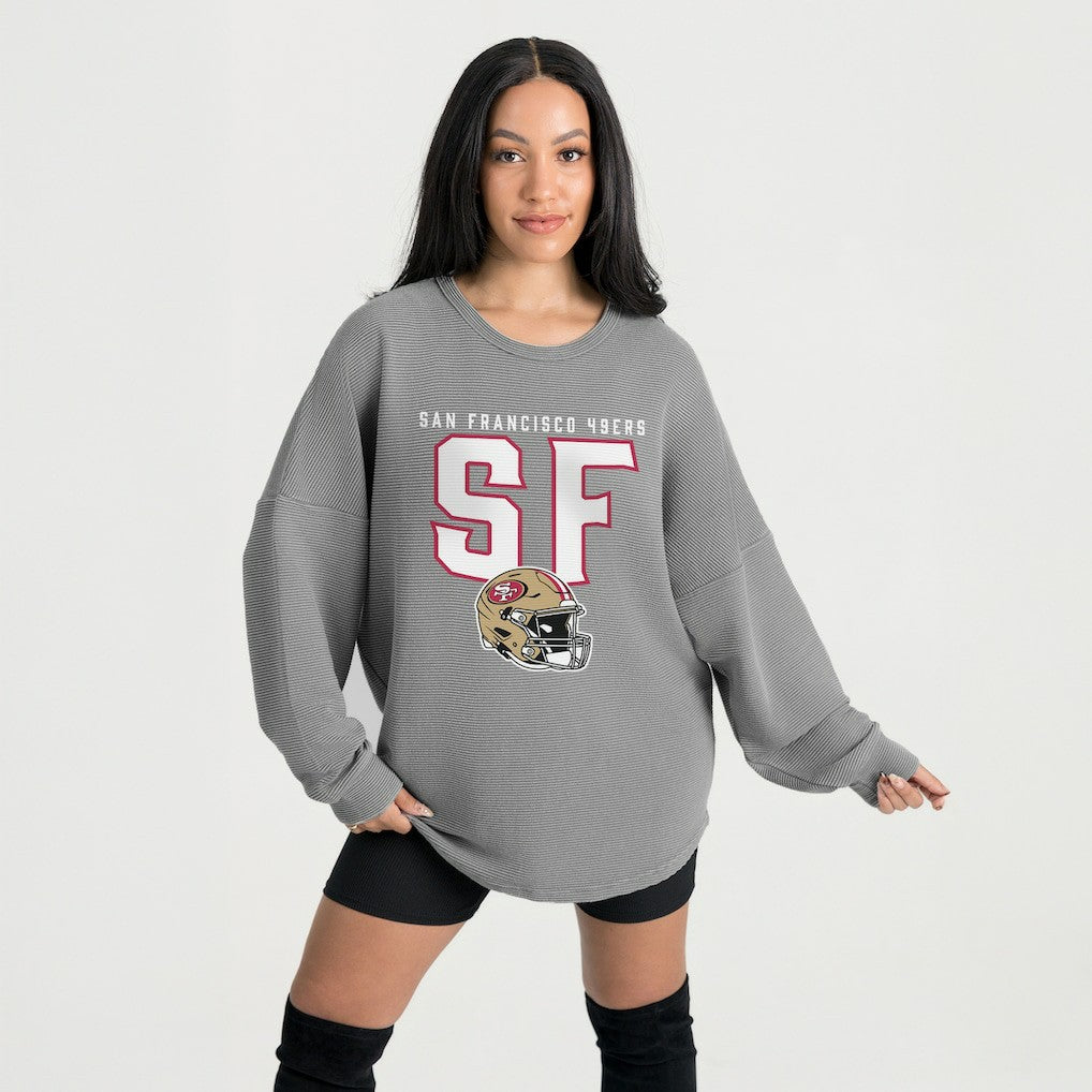 Gameday Couture Women's Oversized Pure Motion Corded Sweatshirt - San Francisco 49ers