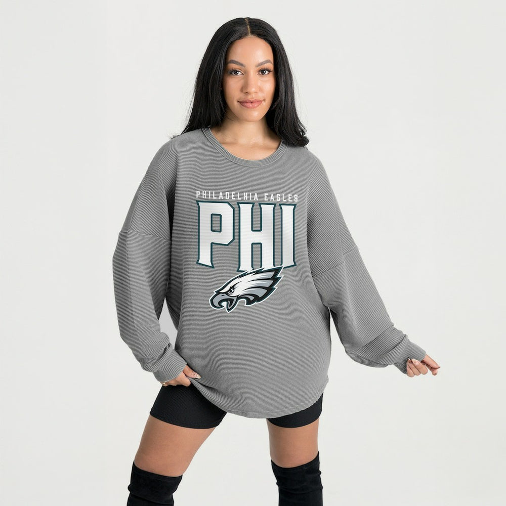 Gameday Couture Women's Oversized Pure Motion Corded Sweatshirt - Philadelphia Eagles