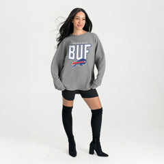 Gameday Couture Women's Oversized Pure Motion Corded Sweatshirt - Buffalo Bills