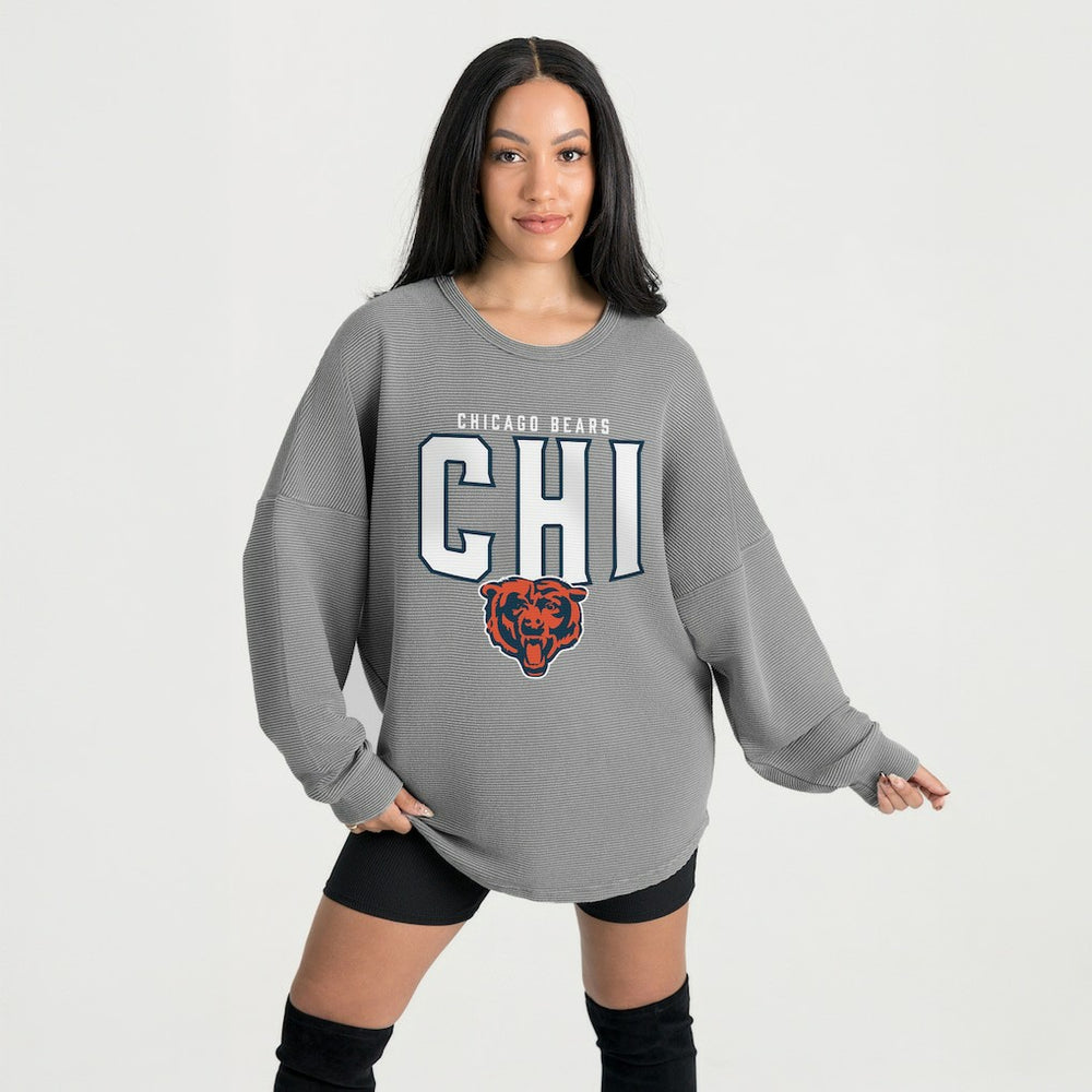 Gameday Couture Women's Oversized Pure Motion Corded Sweatshirt - Chicago Bears