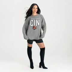 Gameday Couture Women's Oversized Pure Motion Corded Sweatshirt - Cincinnati Bengals