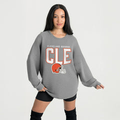 Gameday Couture Women's Oversized Pure Motion Corded Sweatshirt - Cleveland Browns