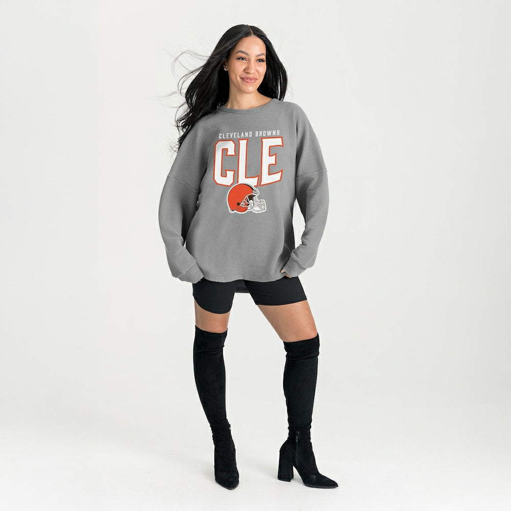 Gameday Couture Women's Oversized Pure Motion Corded Sweatshirt - Cleveland Browns