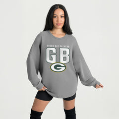Gameday Couture Women's Oversized Pure Motion Corded Sweatshirt - Green Bay Packers