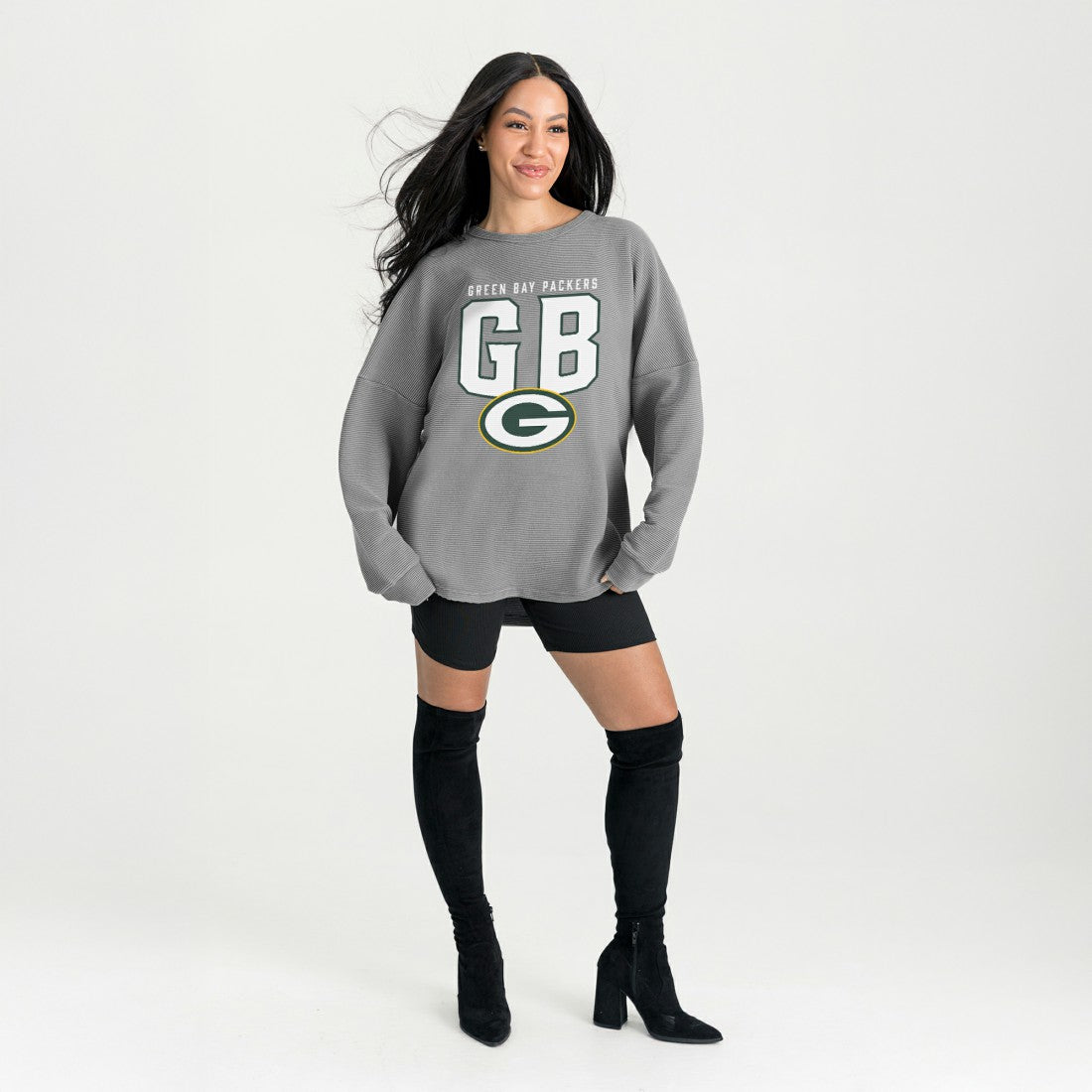Gameday Couture Women's Oversized Pure Motion Corded Sweatshirt - Green Bay Packers