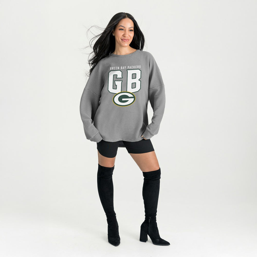 Gameday Couture Women's Oversized Pure Motion Corded Sweatshirt - Green Bay Packers