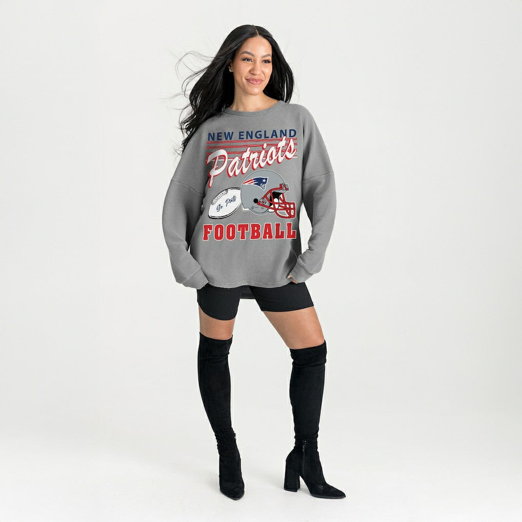 Gameday Couture Women's Oversized Sweet Victory Corded Sweatshirt - New England Patriots