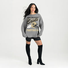 Gameday Couture Women's Oversized Sweet Victory Corded Sweatshirt - New Orleans Saints