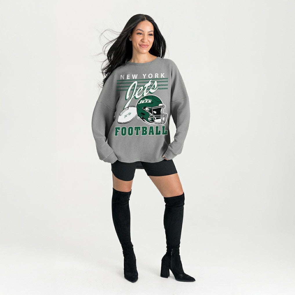 Gameday Couture Women's Oversized Sweet Victory Corded Sweatshirt - New York Jets