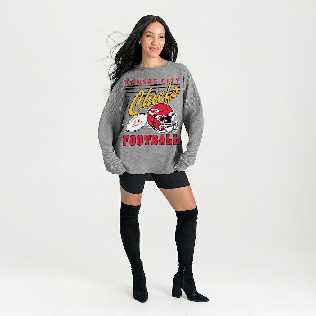 Gameday Couture Women's Oversized Sweet Victory Corded Sweatshirt - Kansas City Chiefs