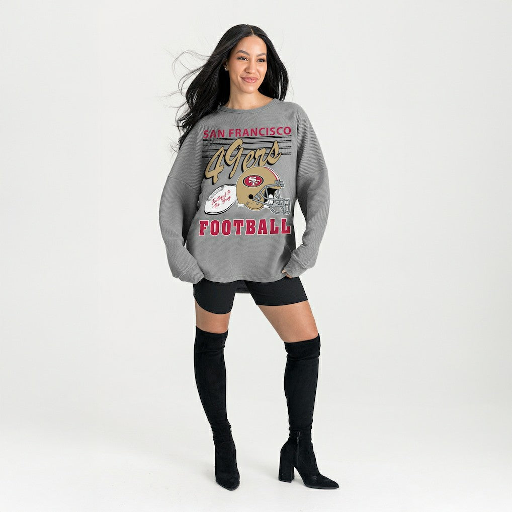 Gameday Couture Women's Oversized Sweet Victory Corded Sweatshirt - San Francisco 49ers