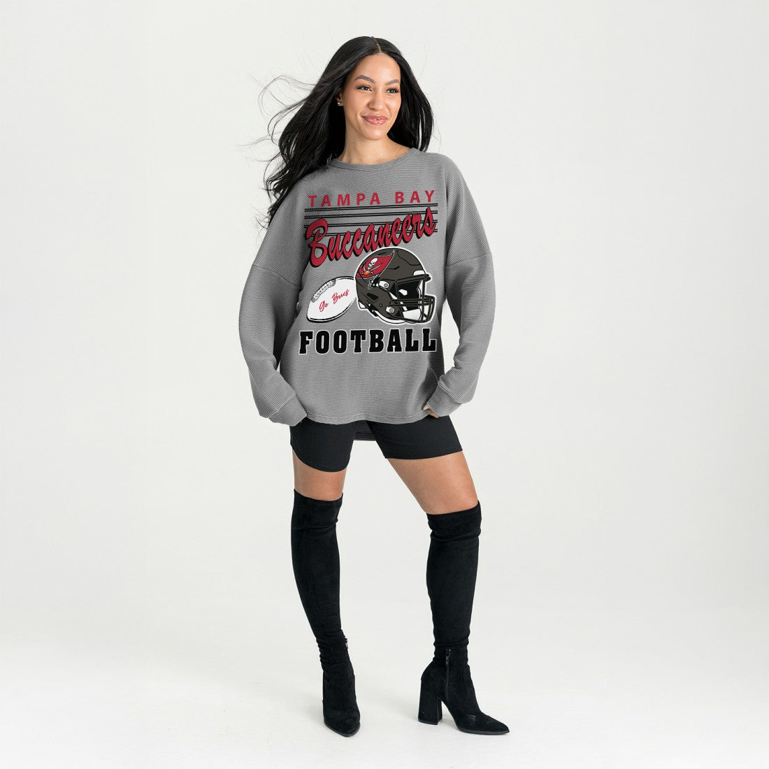Gameday Couture Women's Oversized Sweet Victory Corded Sweatshirt - Tampa Bay Buccaneers