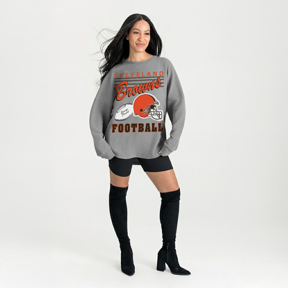 Gameday Couture Women's Oversized Sweet Victory Corded Sweatshirt - Cleveland Browns