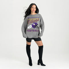 Gameday Couture Women's Oversized Sweet Victory Corded Sweatshirt - Minnesota Vikings