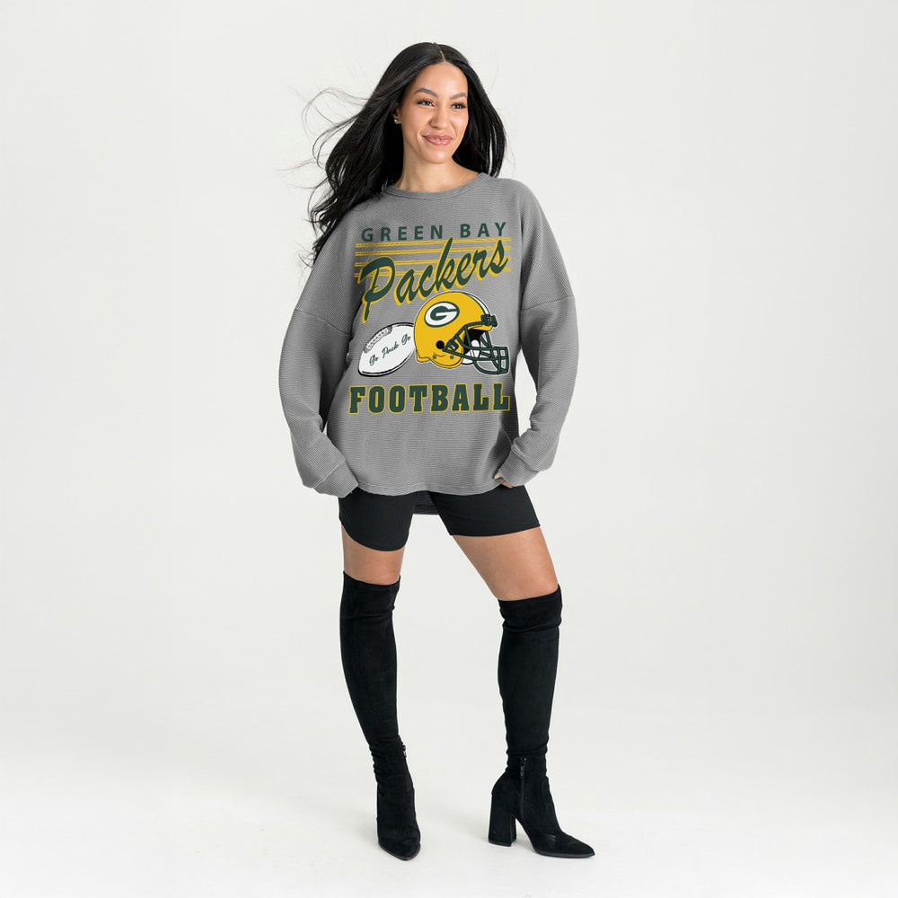 Gameday Couture Women's Oversized Sweet Victory Corded Sweatshirt - Green Bay Packers