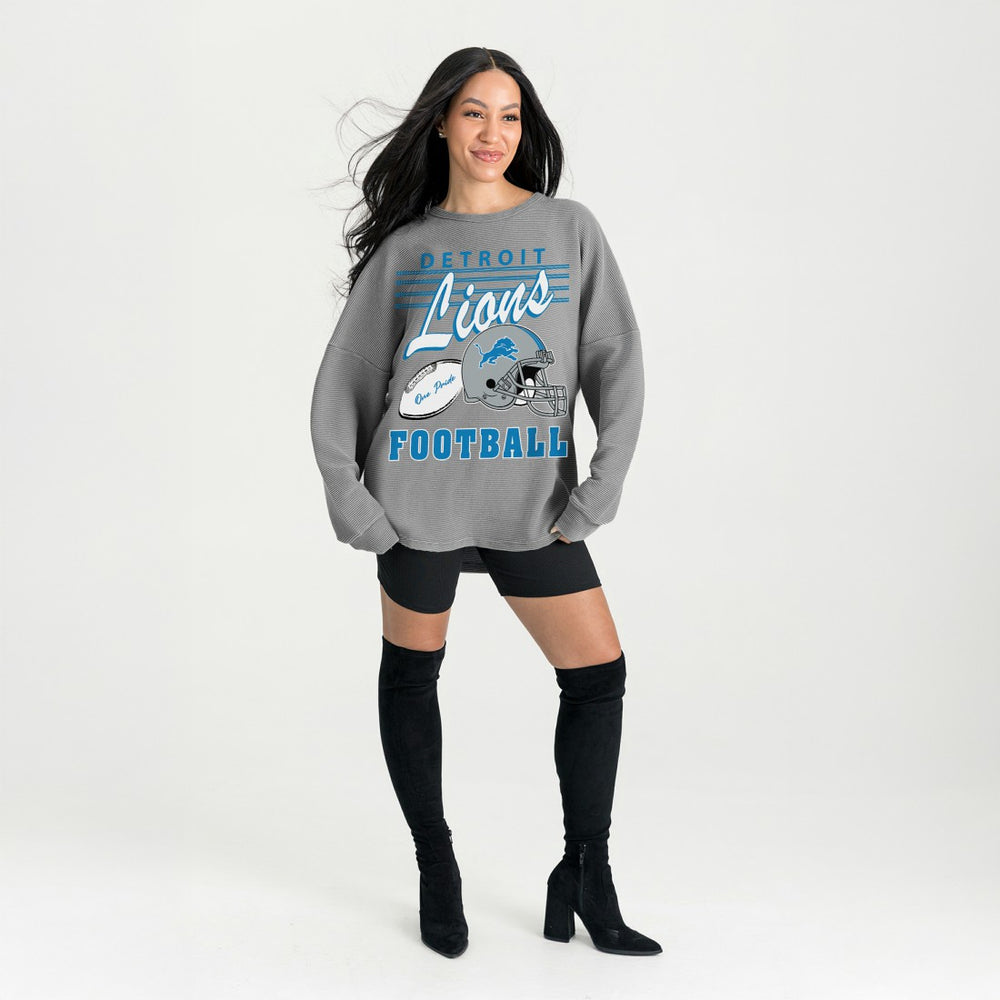 Gameday Couture Women's Oversized Sweet Victory Corded Sweatshirt - Detroit Lions