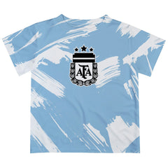 Argentina National Team Vive La Fete Youth Paint Brush T-Shirt -  Light Blue
