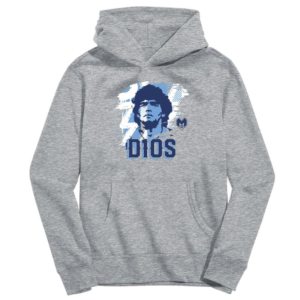 Diego Maradona Argentina National Team Vive La Fete Youth D10S Pullover Hoodie -  Gray