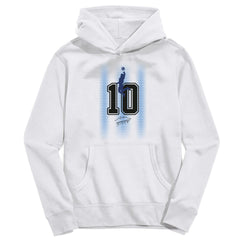 Diego Maradona Argentina National Team Vive La Fete Youth Number & Signature Pullover Hoodie -  White
