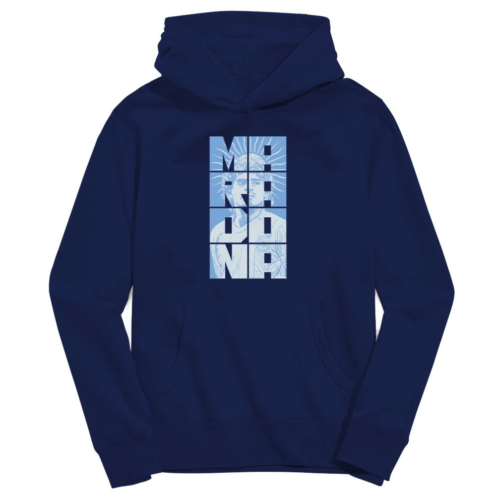 Diego Maradona Argentina National Team Vive La Fete Youth Portrait Pullover Hoodie -  Navy