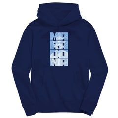 Diego Maradona Argentina National Team Vive La Fete Youth Portrait Pullover Hoodie -  Navy