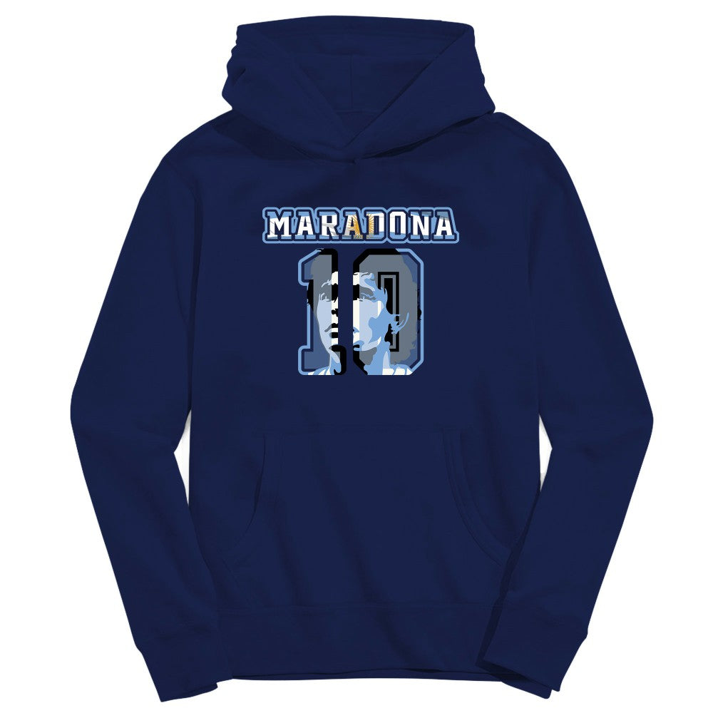 Diego Maradona Argentina National Team Vive La Fete Youth Name & Number Pullover Hoodie -  Navy
