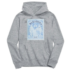 Diego Maradona Argentina National Team Vive La Fete Youth Vintage Stamp Pullover Hoodie -  Gray