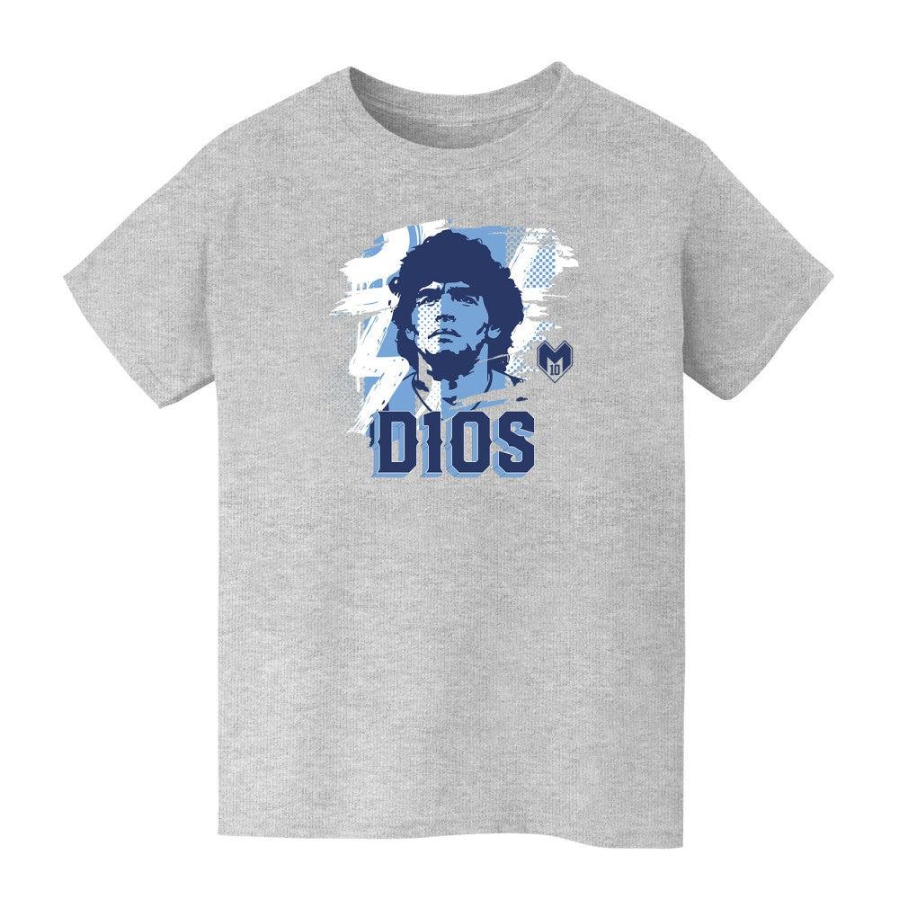 Diego Maradona Argentina National Team Vive La Fete Youth D10S T-Shirt -  Gray