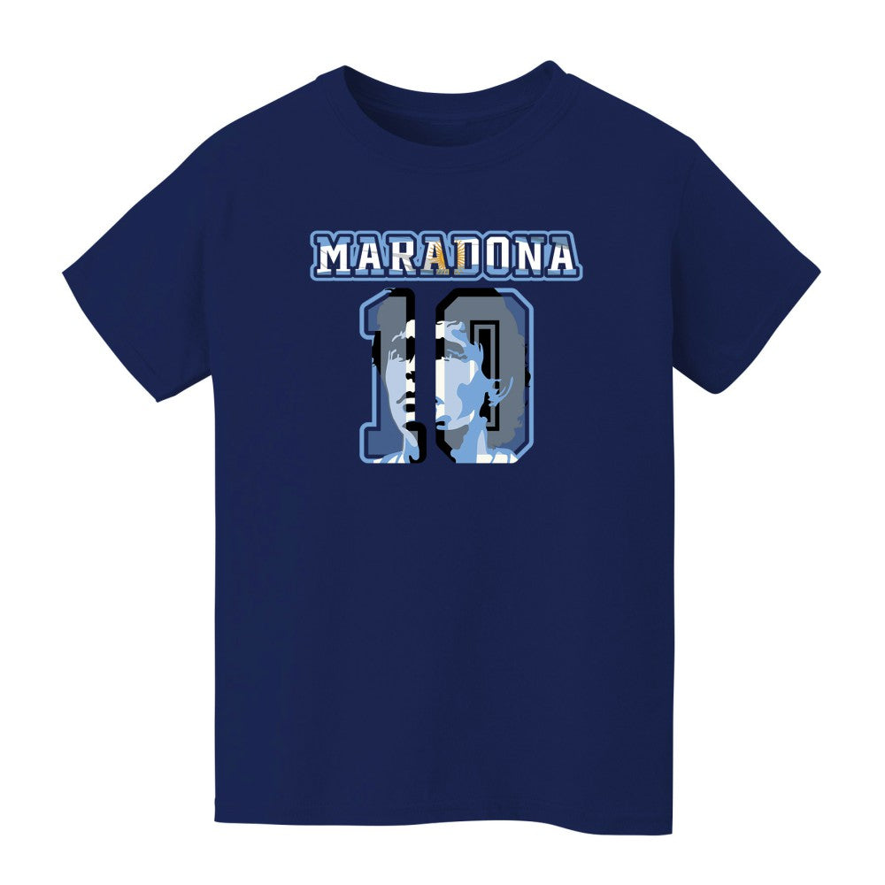 Diego Maradona Argentina National Team Vive La Fete Youth Name & Number T-Shirt -  Navy